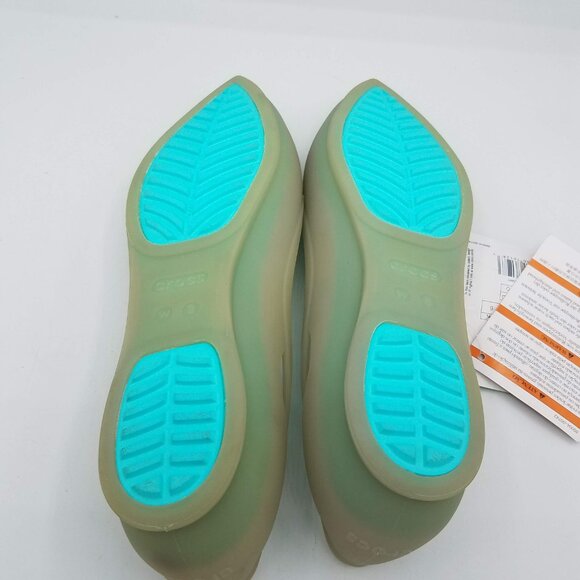 Crocs Shoes Womens 7 Rio Slip On Pointed Ballet Flats Platinum Pool 16265-0BD - Picture 7 of 8